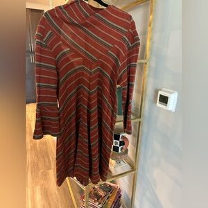 Free People Striped Knit Skater Dress